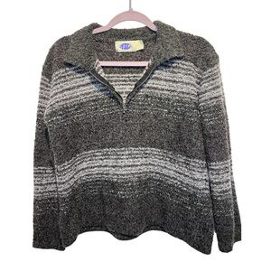 Vintage‎ 90’s Spin Quarter Zip Striped Comfy Sweater / M